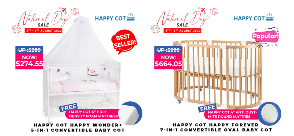 Happy Cot Happy Wonder+ 5-in-1 Convertible Baby Cot $274.55