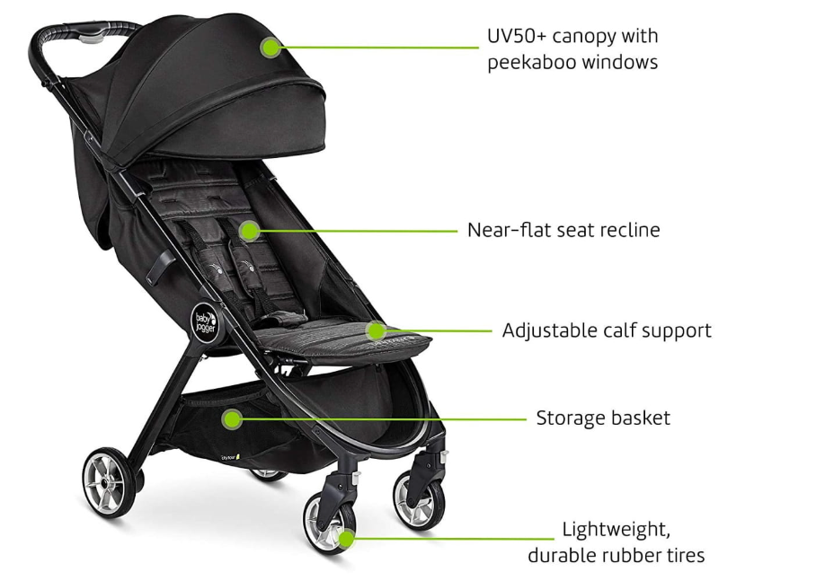 Baby Jogger Tour 2 Stroller - Pitch Black $399